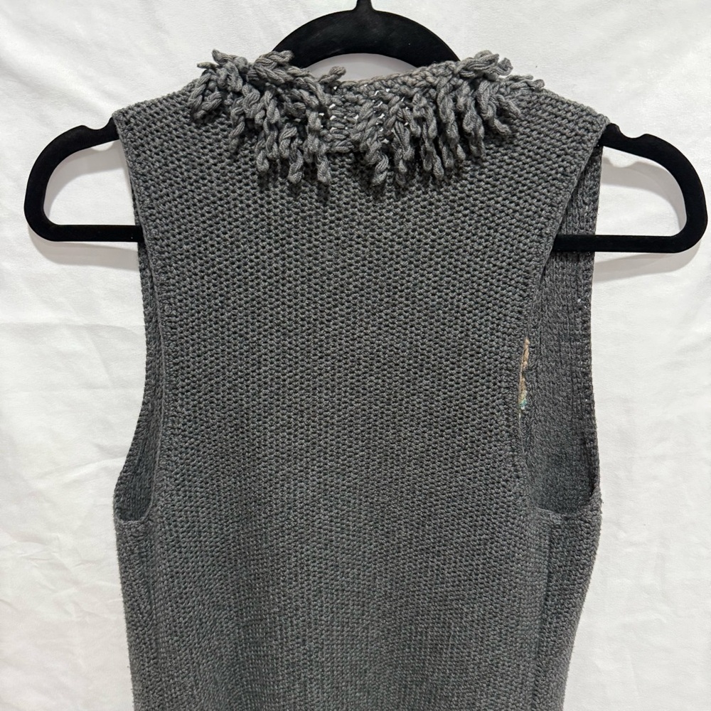 Nic + Zoe Knit Sweater Vest Cardigan Fringe Hem Women’s Small Festival Layering - Picture 11 of 15
